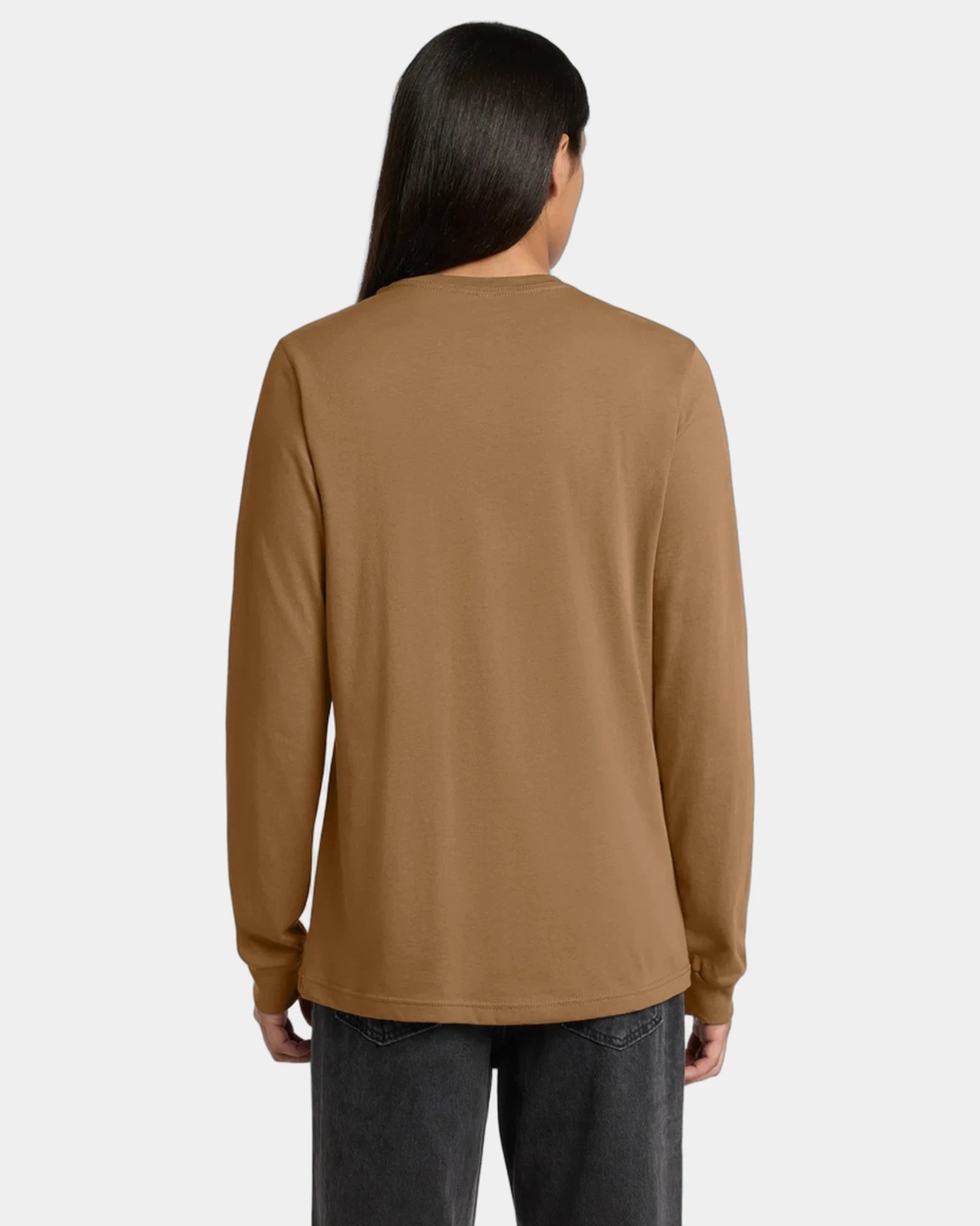 Custom ring spun cotton long sleeve tee for teams - Toast