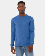 Custom heather CVC unisex long sleeve tee - Heather True Royal