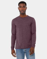 Custom heather CVC unisex long sleeve tee - Heather Maroon