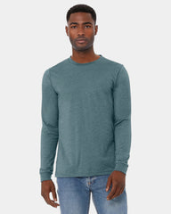 Custom heather CVC unisex long sleeve tee - Heather Slate