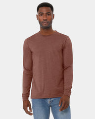 Custom heather CVC unisex long sleeve tee - Heather Clay