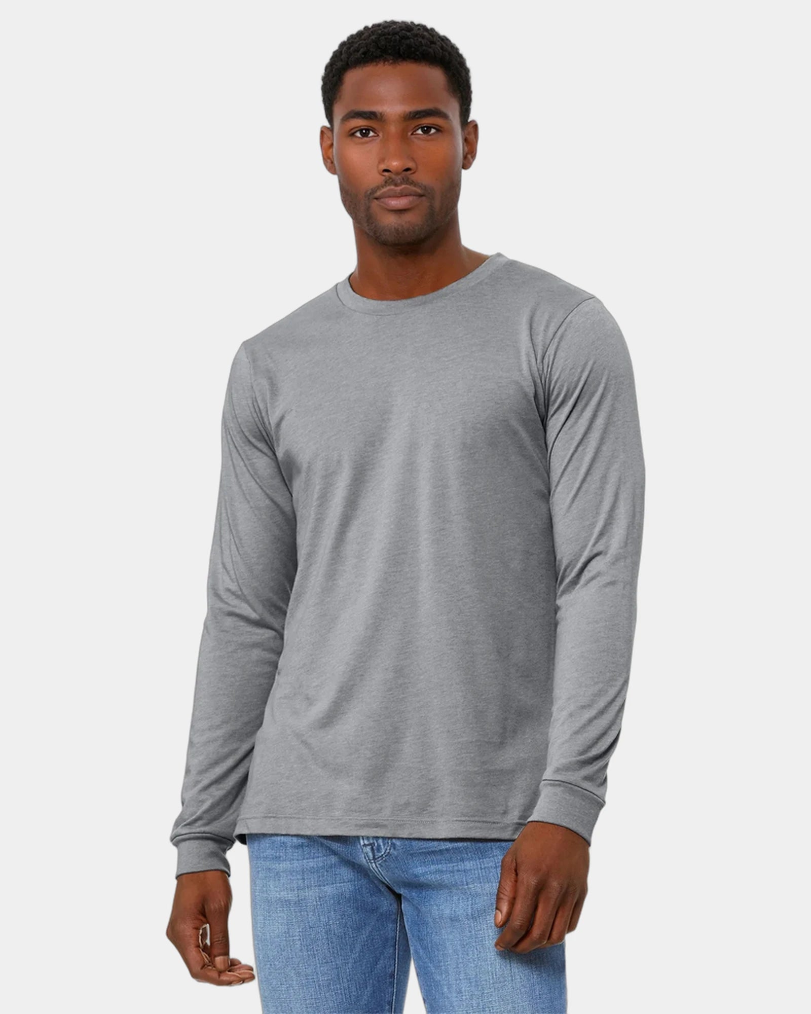 Custom heather CVC unisex long sleeve tee - Athletic Heather