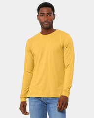Custom heather CVC unisex long sleeve tee - Heather Yellow Gold
