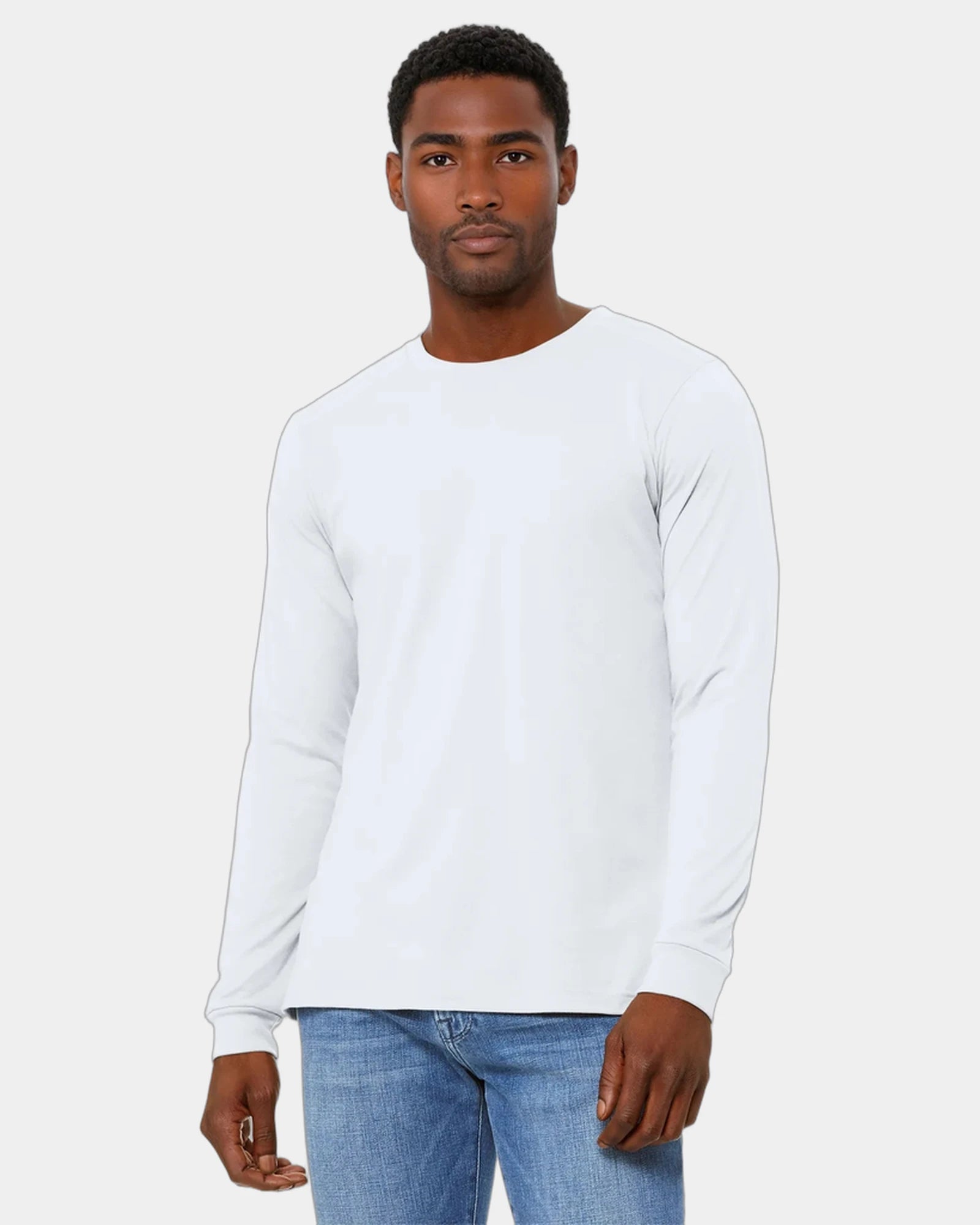 Custom heather CVC unisex long sleeve tee - Solid White Blend