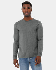 Custom heather CVC unisex long sleeve tee - Deep Heather
