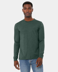 Custom heather CVC unisex long sleeve tee - Heather Forest