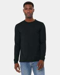 Custom heather CVC unisex long sleeve tee - Solid Black Blend
