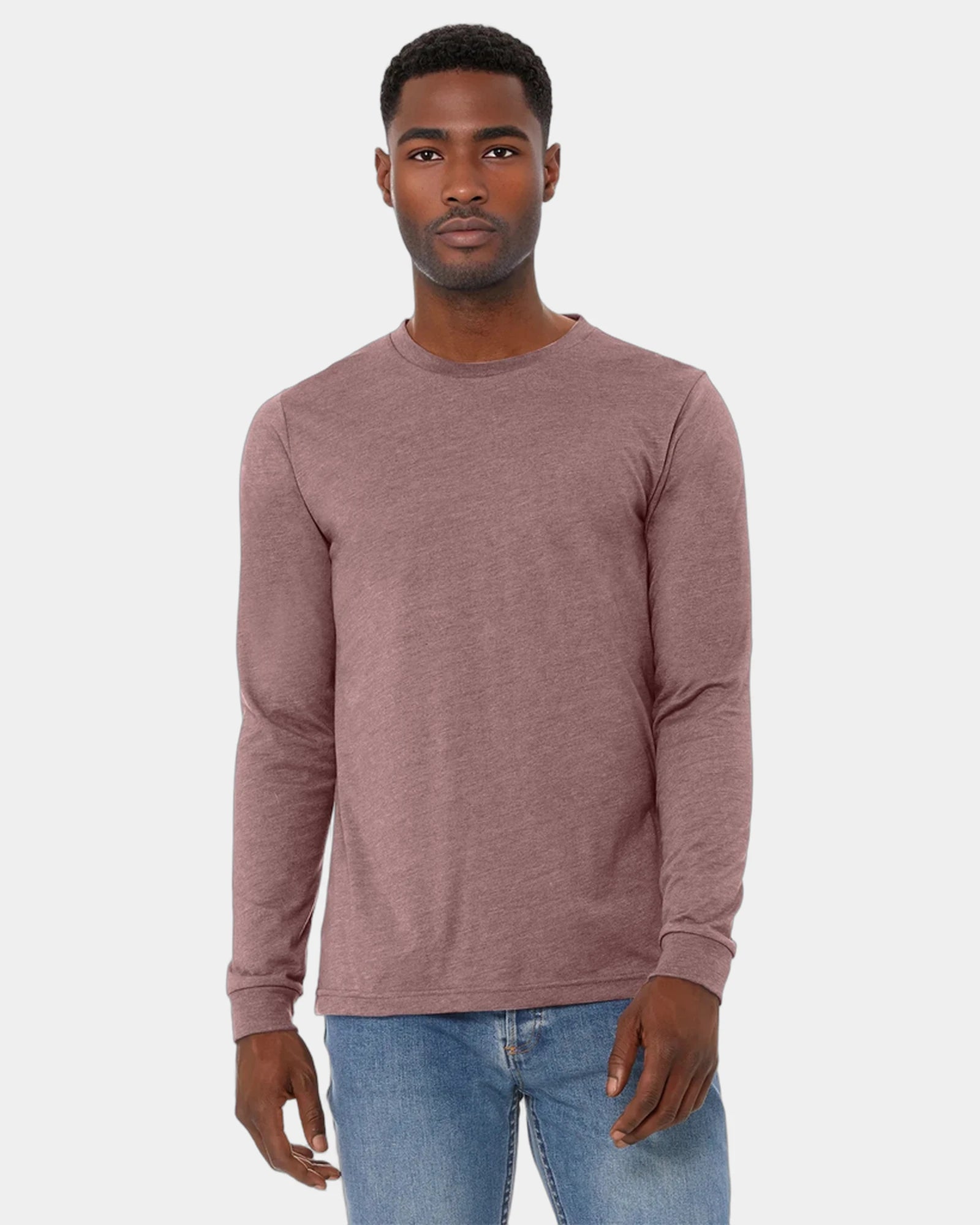 Custom heather CVC unisex long sleeve tee - Heather Mauve
