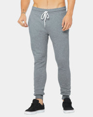 Custom cotton fleece jogger sweatpants for teams - Athletic Heather