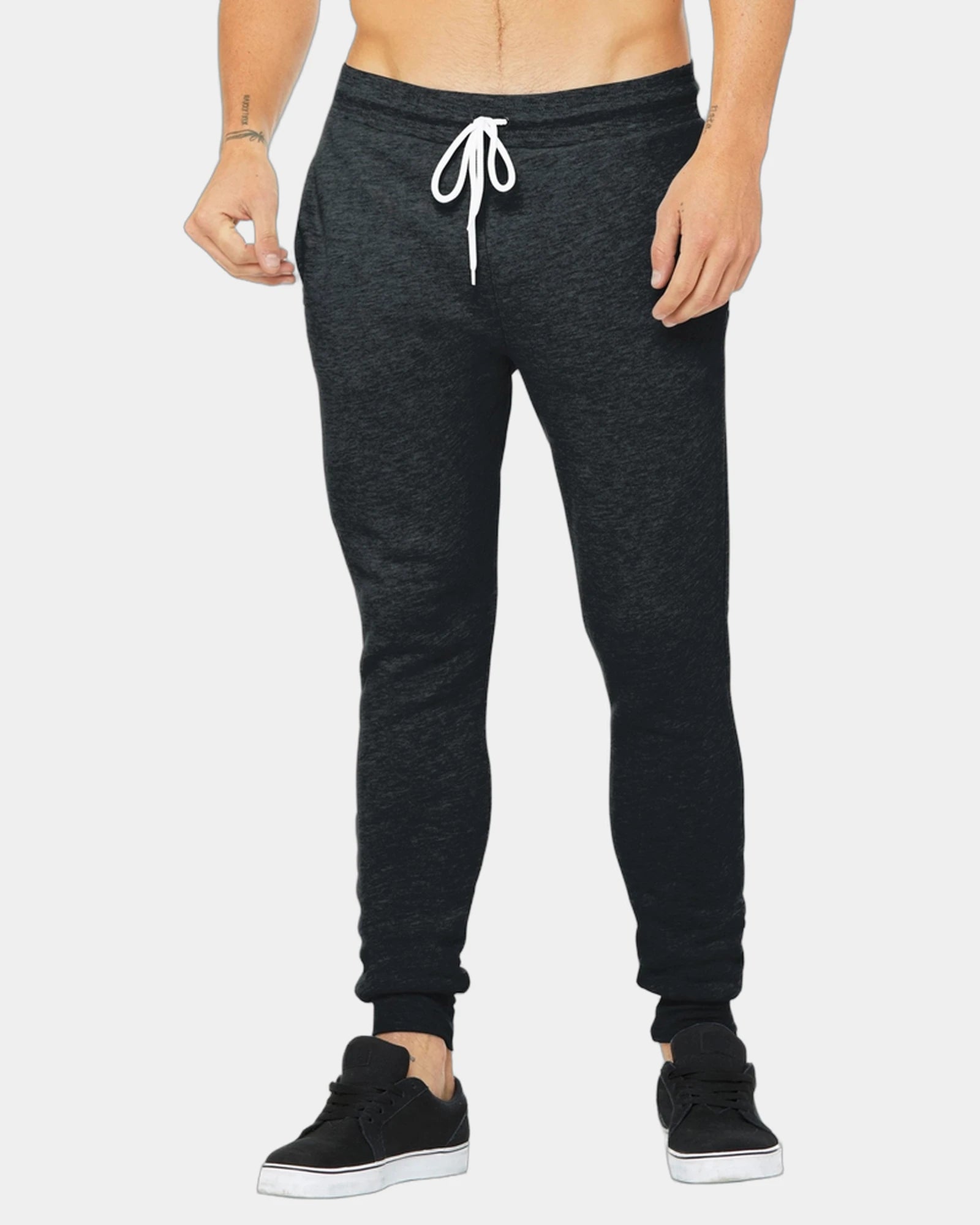 Custom cotton fleece jogger sweatpants for teams - Dark  Grey Heather