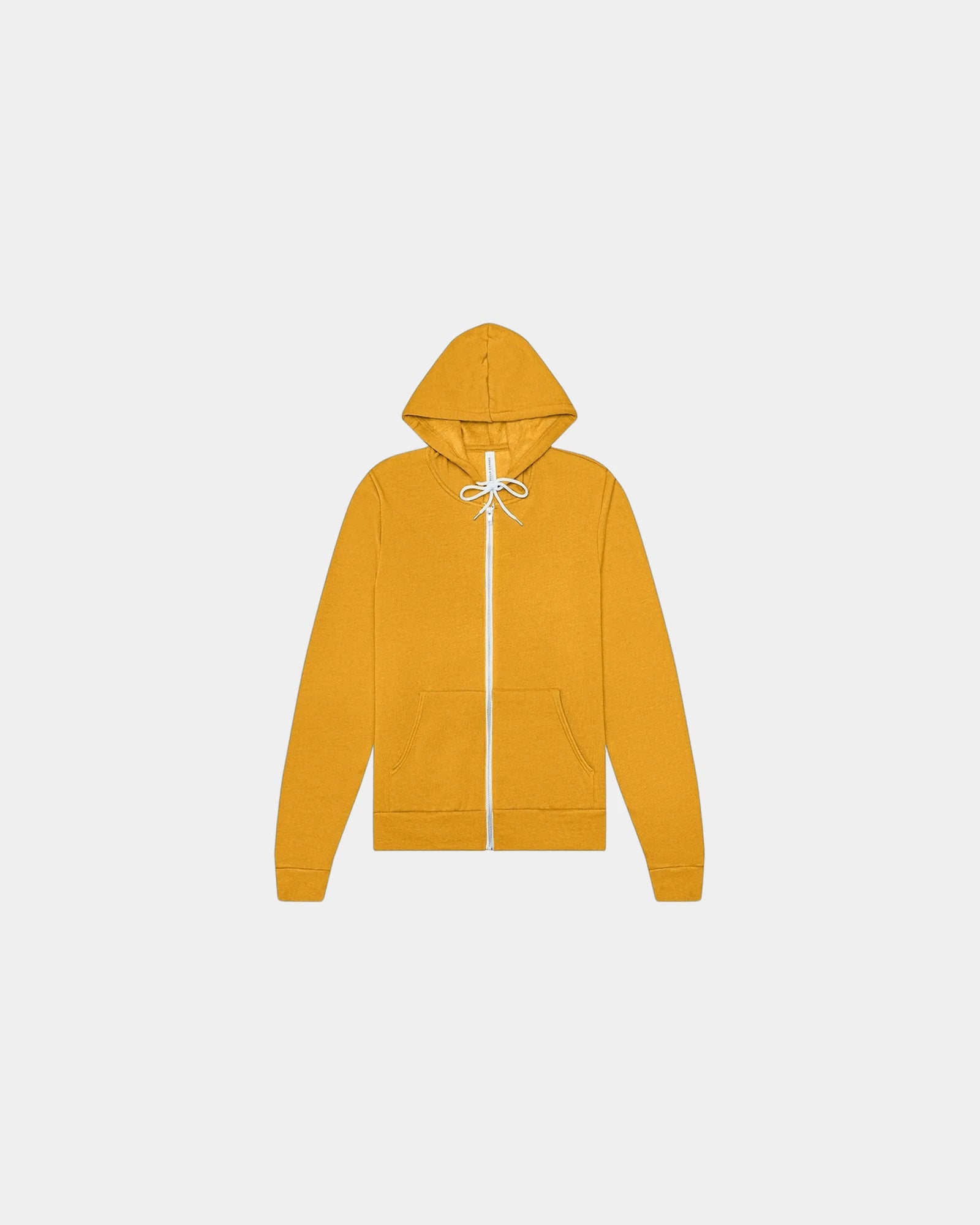 Custom sponge fleece full-zip hoodie for teams - Heather Mustard