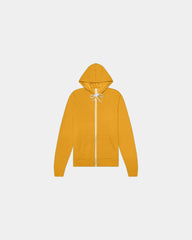 Custom sponge fleece full-zip hoodie for teams - Heather Mustard