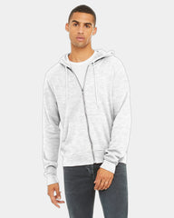 Custom sponge fleece full-zip hoodie for teams - Ash