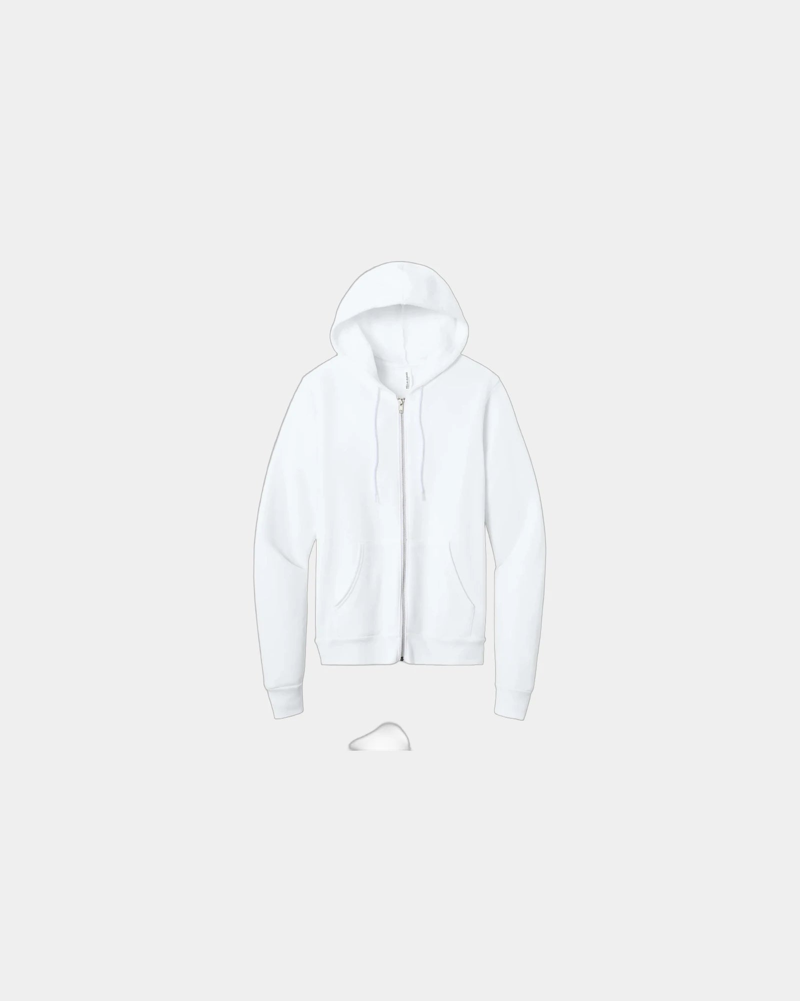 Custom sponge fleece full-zip hoodie for teams - White