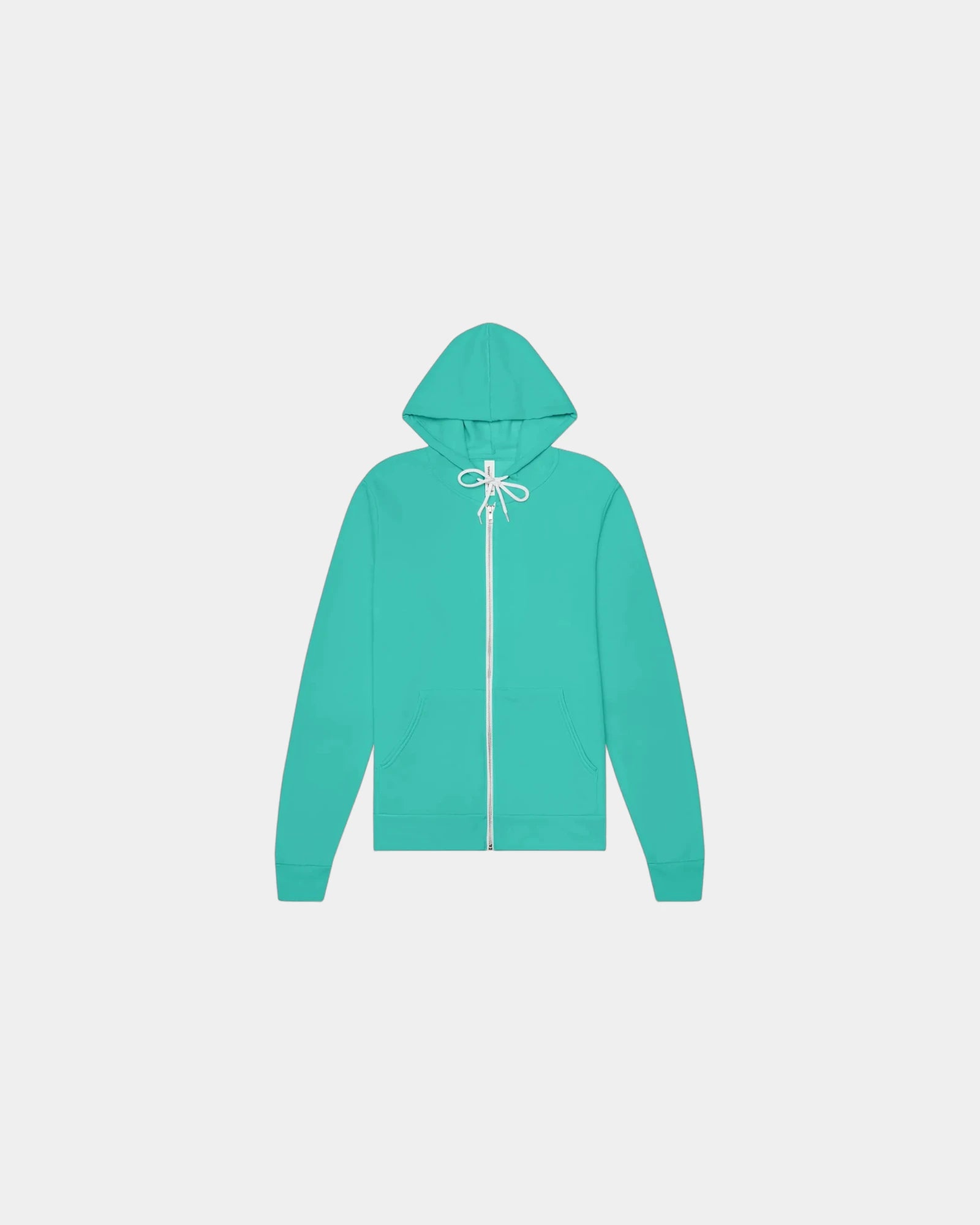 Custom sponge fleece full-zip hoodie for teams - Teal