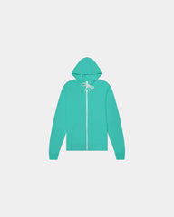 Custom sponge fleece full-zip hoodie for teams - Teal