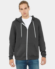 Custom sponge fleece full-zip hoodie for teams - Asphalt