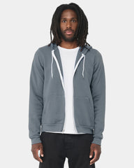 Custom sponge fleece full-zip hoodie for teams - Steel Blue