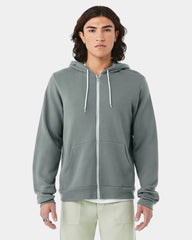 Custom sponge fleece full-zip hoodie for teams - Blue Storm