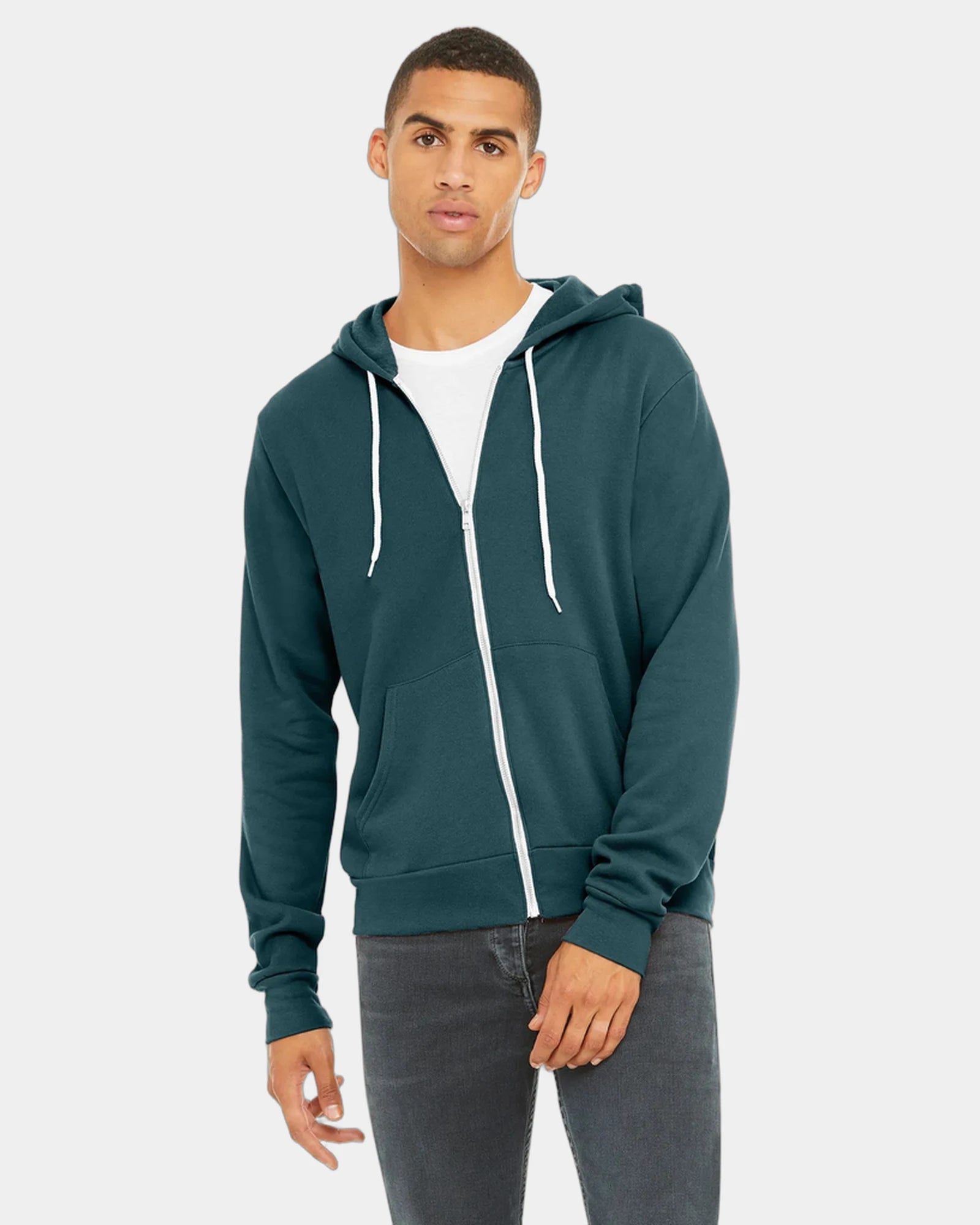 Custom sponge fleece full-zip hoodie for teams - Atlantic