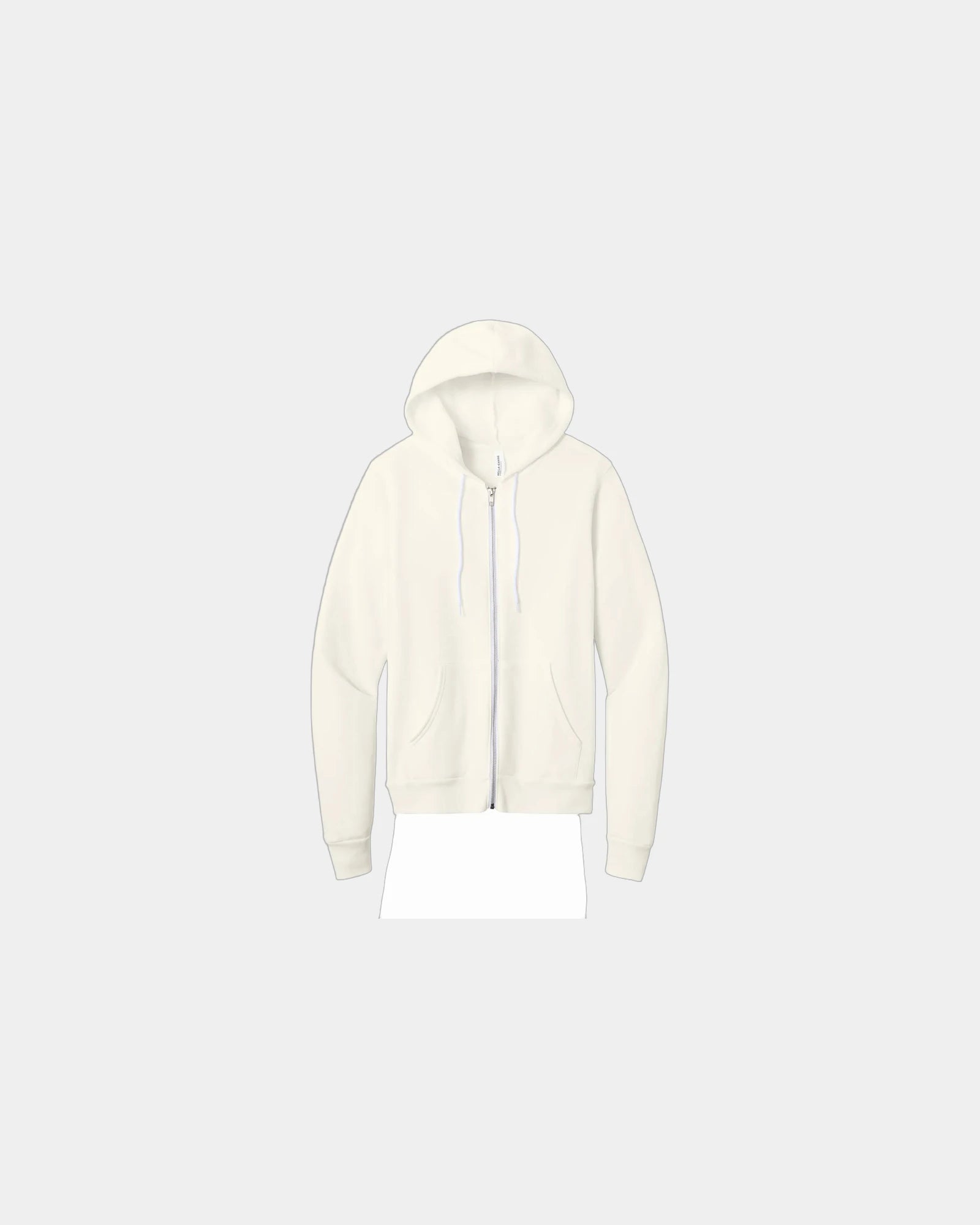Custom sponge fleece full-zip hoodie for teams - Vintage White