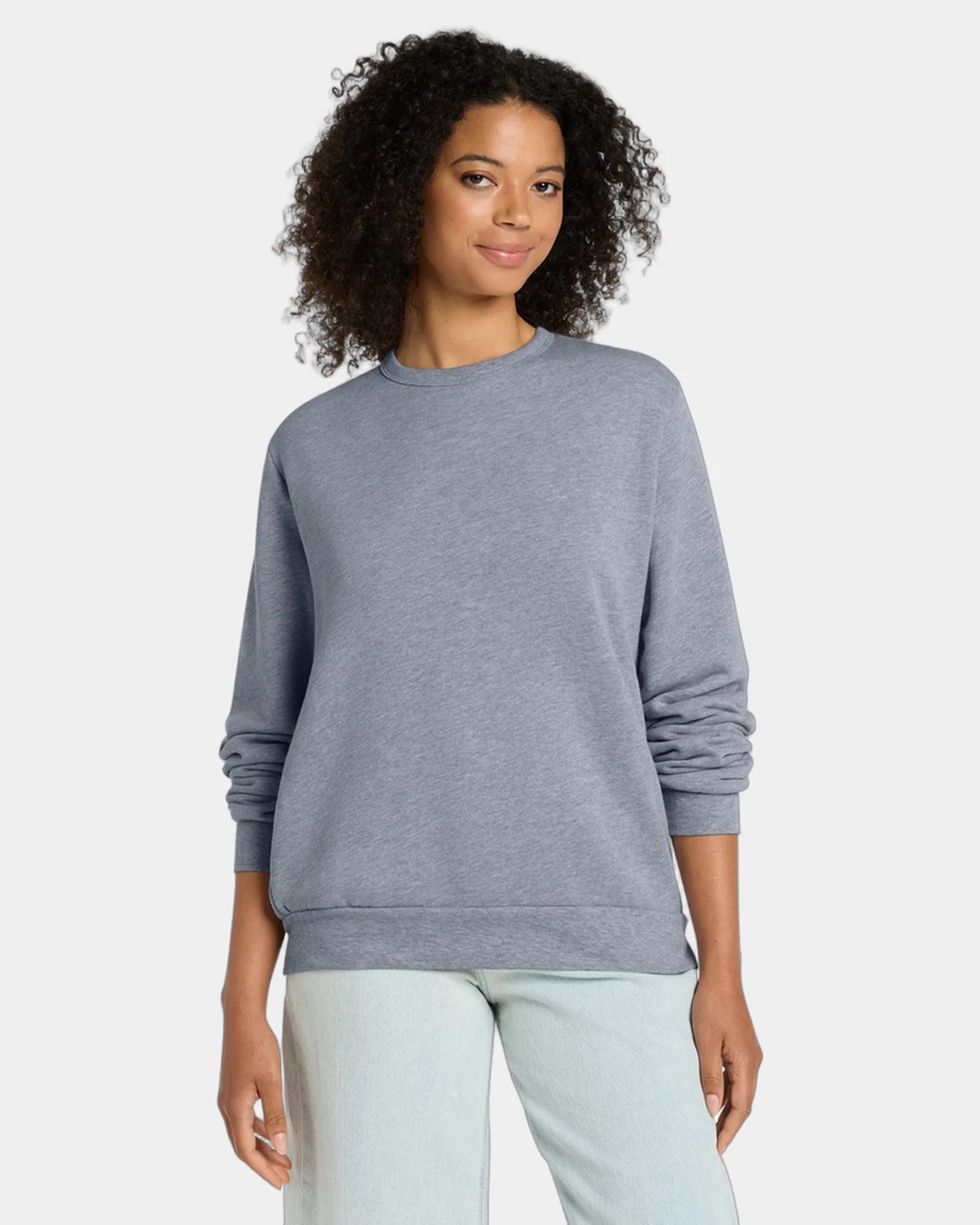 Custom fleece crewneck sweatshirt for teams - Athletic Heather