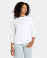 Custom fleece crewneck sweatshirt for teams - White