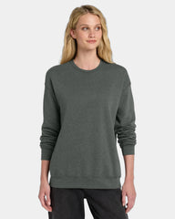 Custom sponge fleece drop shoulder sweatshirt unisex - Deep Heather