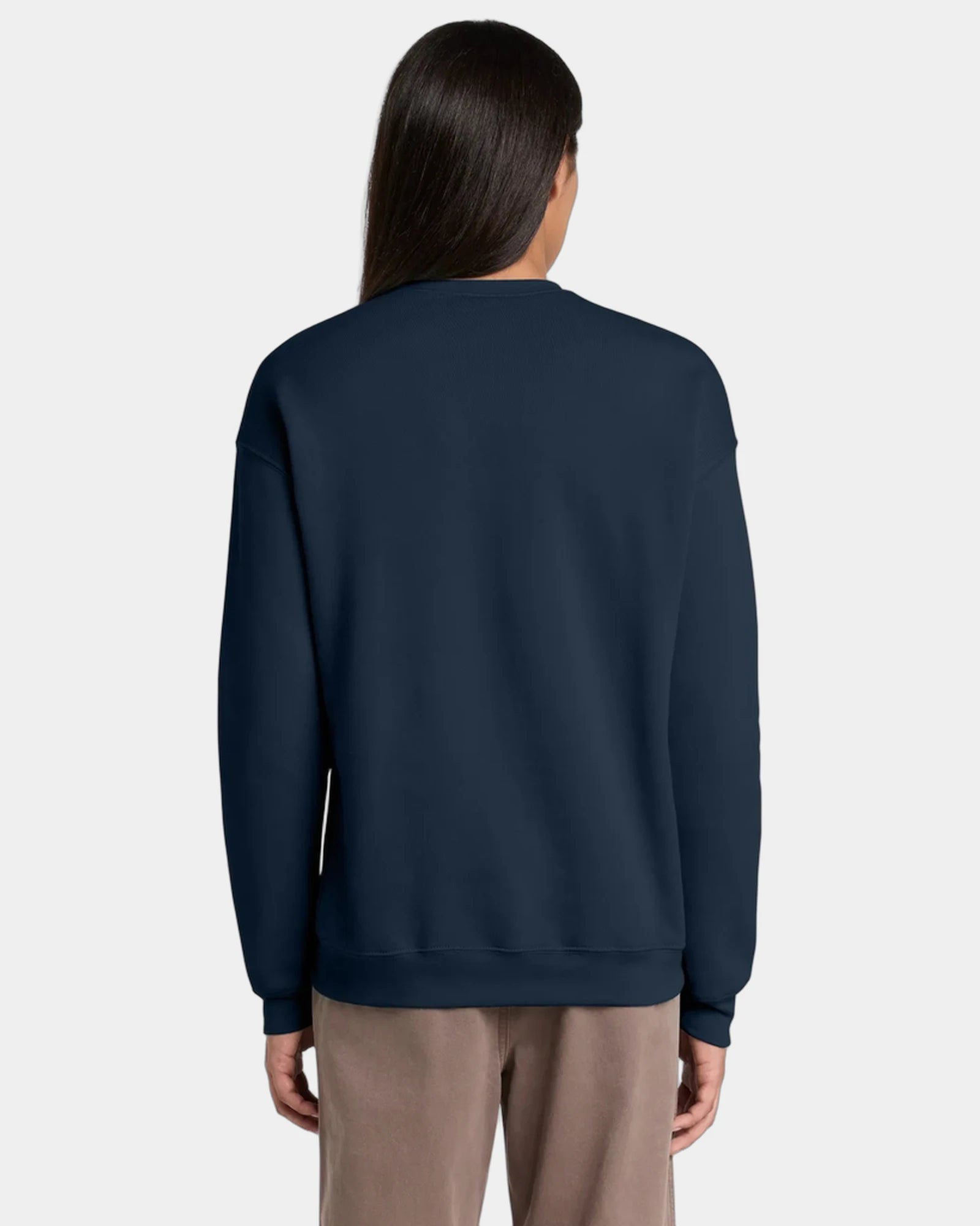 Custom sponge fleece drop shoulder sweatshirt unisex - Navy