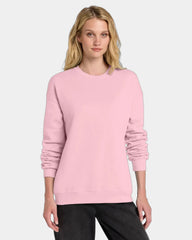 Custom sponge fleece drop shoulder sweatshirt unisex - Pink