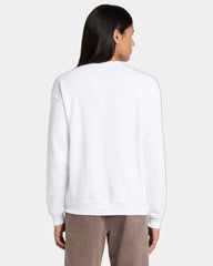 Custom sponge fleece drop shoulder sweatshirt unisex - White