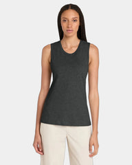 Custom cotton jersey women's muscle tank top - Dark Grey Heather