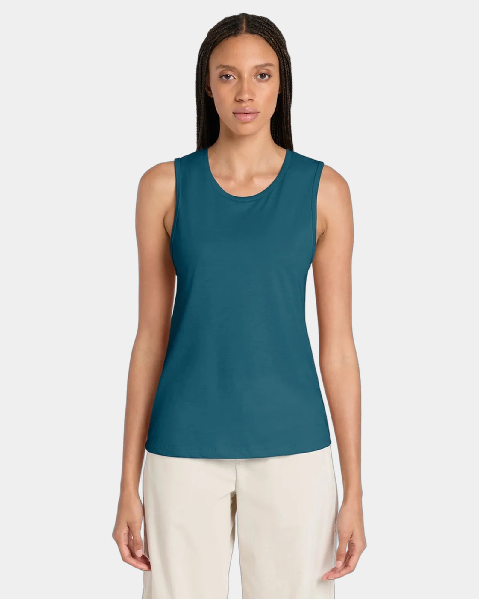 Custom cotton jersey women's muscle tank top - Heather Deep Teal
