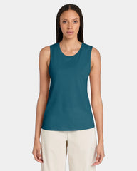 Custom cotton jersey women's muscle tank top - Heather Deep Teal