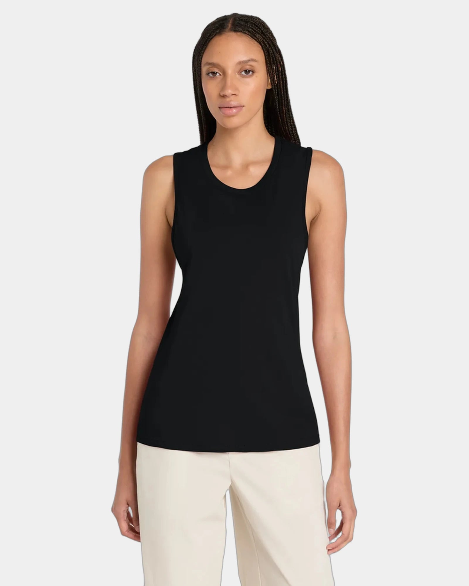 Custom cotton jersey women's muscle tank top - Black