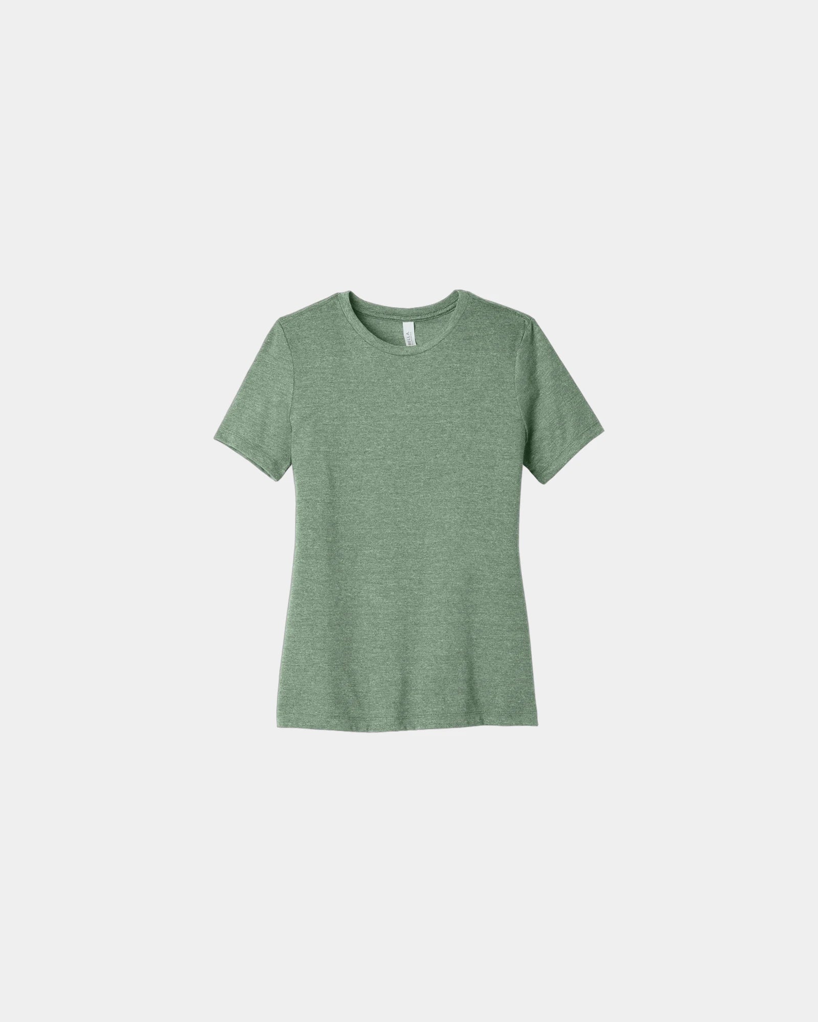 Custom relaxed-fit women's CVC tee 4.2 oz cotton/poly - Heather Sage
