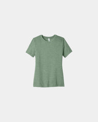 Custom relaxed-fit women's CVC tee 4.2 oz cotton/poly - Heather Sage