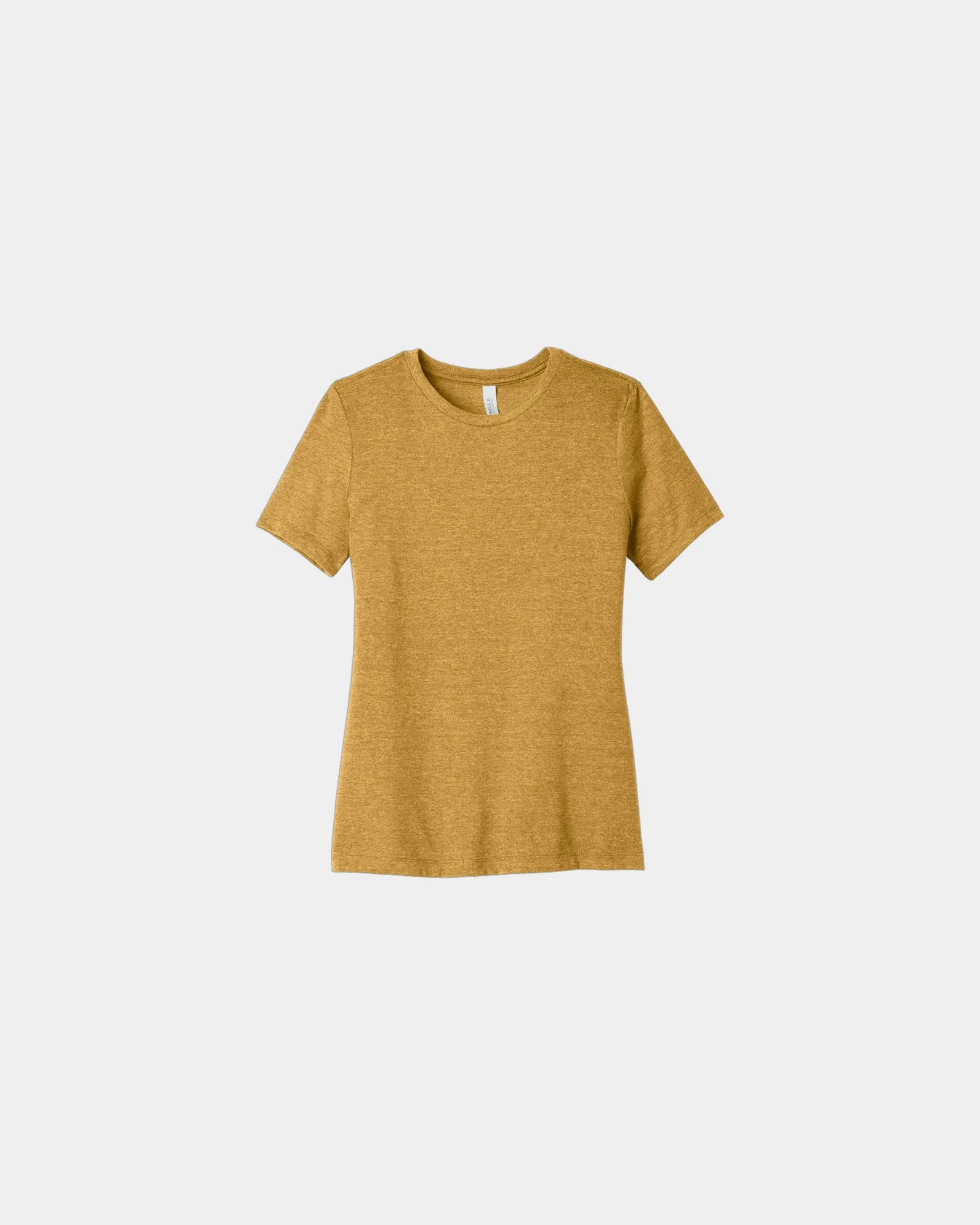 Custom relaxed-fit women's CVC tee 4.2 oz cotton/poly - Heather Mustard