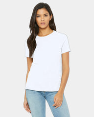 Custom relaxed-fit women's CVC tee 4.2 oz cotton/poly - Solid White Blend