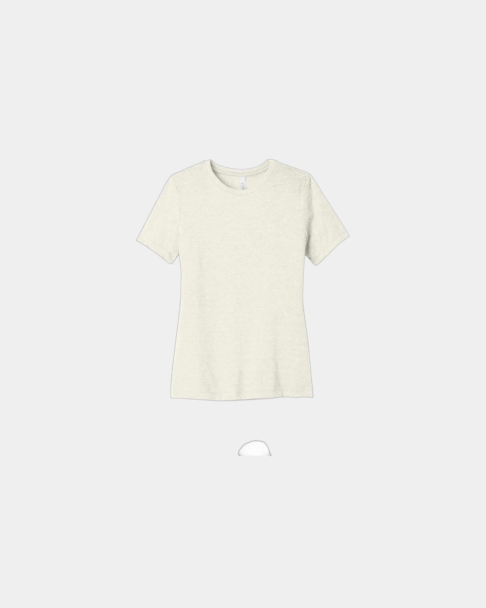 Custom relaxed-fit women's CVC tee 4.2 oz cotton/poly - Heather Natural