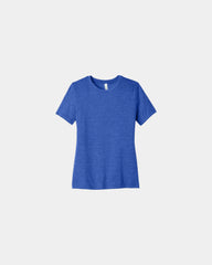 Custom relaxed-fit women's CVC tee 4.2 oz cotton/poly - Heather True Royal