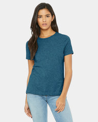 Custom relaxed-fit women's CVC tee 4.2 oz cotton/poly - Heather Deep Teal