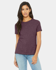 Custom relaxed-fit women's CVC tee 4.2 oz cotton/poly - Heather Maroon
