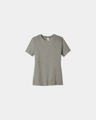 Custom relaxed-fit women's CVC tee 4.2 oz cotton/poly - Heather Stone
