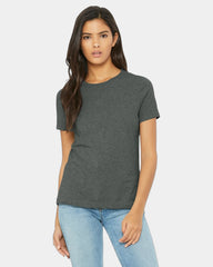 Custom relaxed-fit women's CVC tee 4.2 oz cotton/poly - Deep Heather