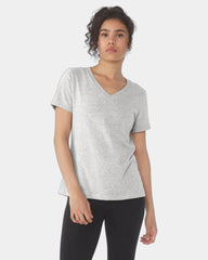Custom relaxed women's heather V-neck tee - Athletic Heather