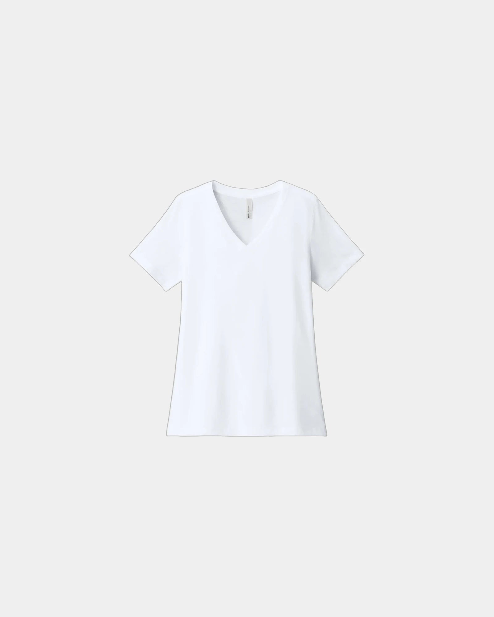 Custom relaxed women's heather V-neck tee - Solid White Blend