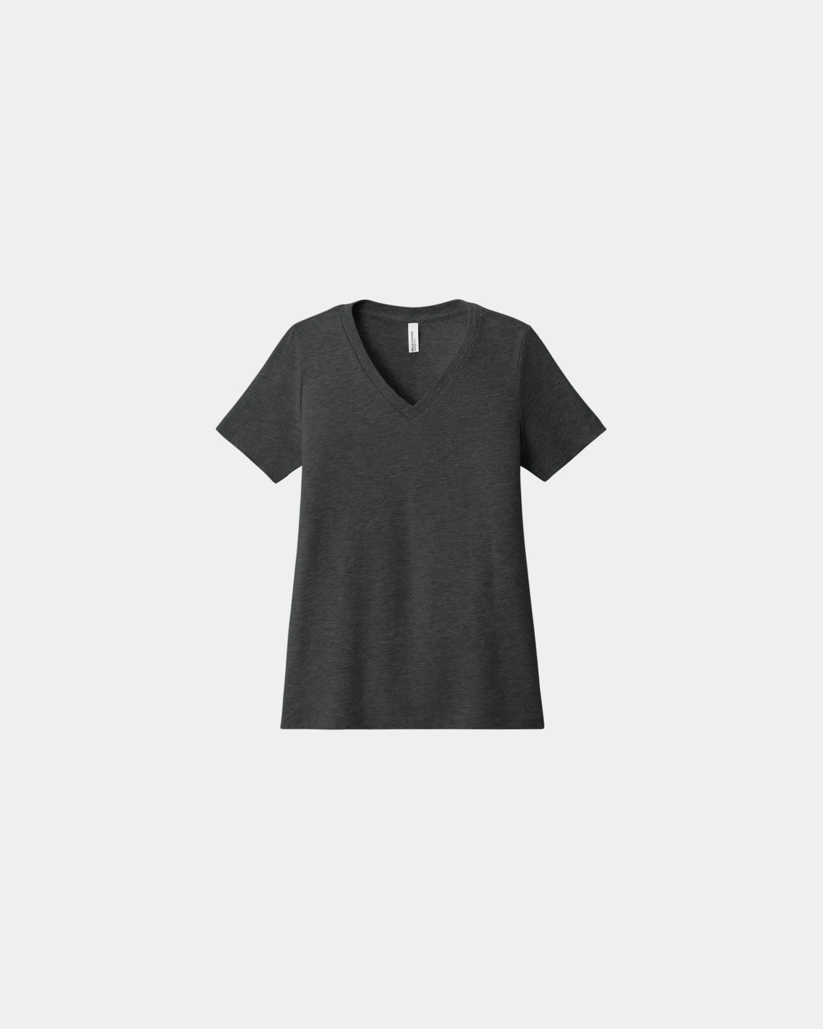 Custom relaxed women's heather V-neck tee - Dark Grey Heather