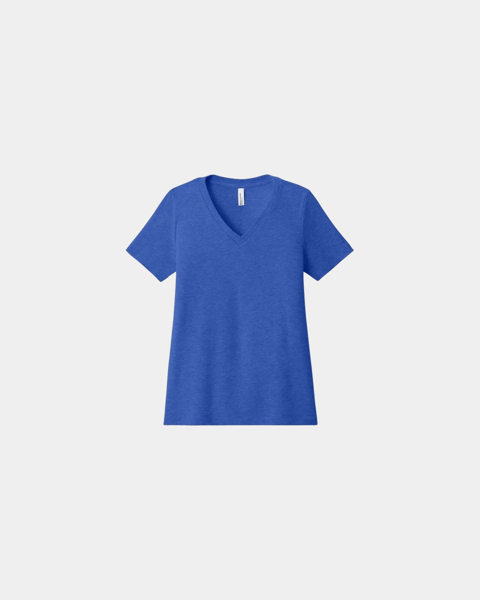 Custom relaxed women's heather V-neck tee - Heather True Royal