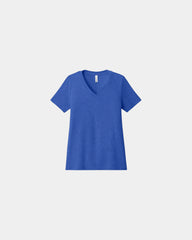 Custom relaxed women's heather V-neck tee - Heather True Royal